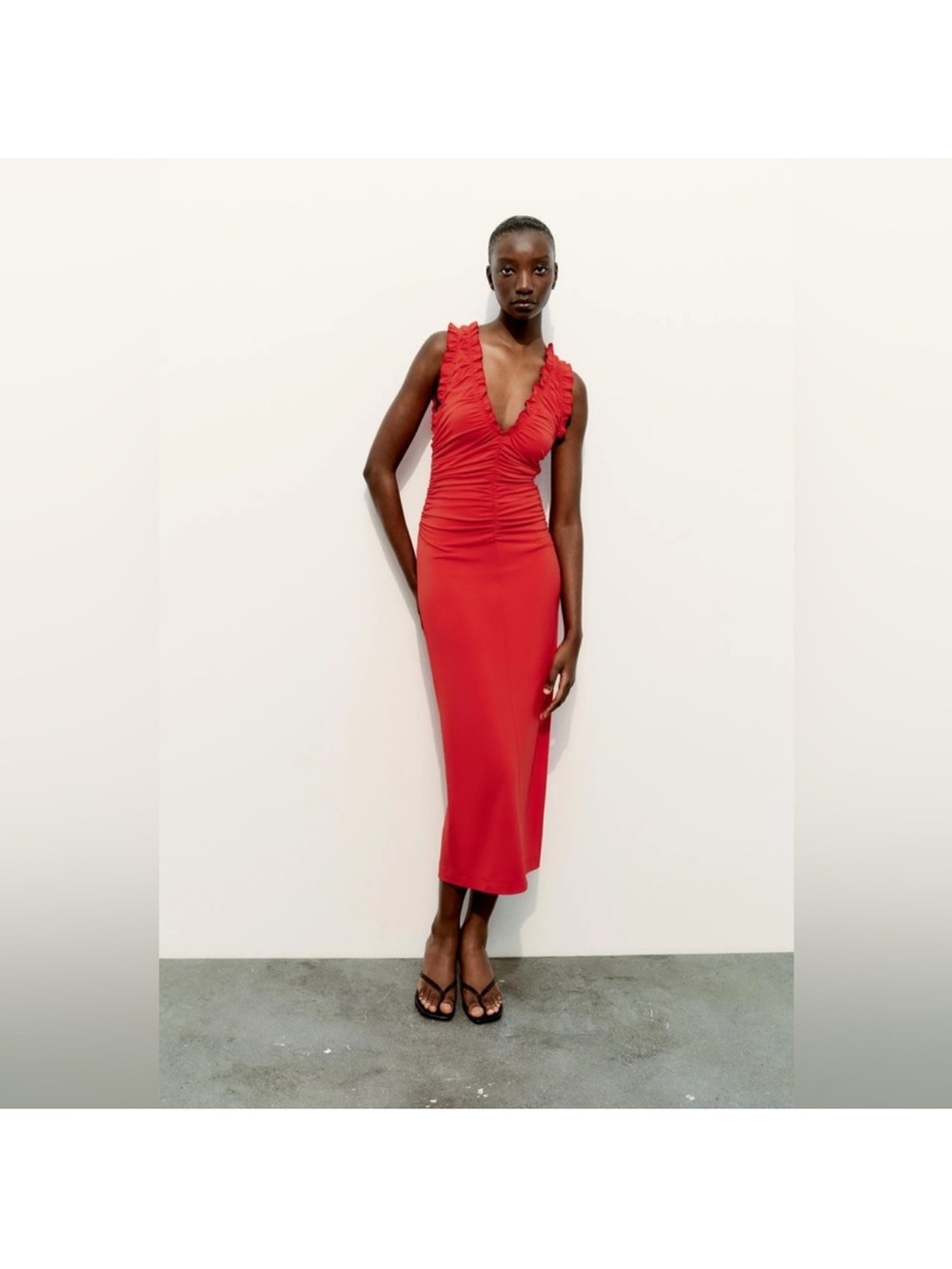 Zara Red Midi Dress